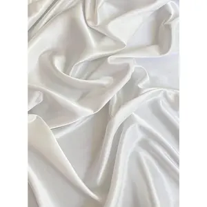 Off White Silky Stretch Satin