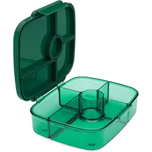 Go Bento Lunch Box for  and adults, Leakproof , Deep Tray, 5 Compartments, Removable Gasket, Compact, Lightweight,  Safe (Lima Green)