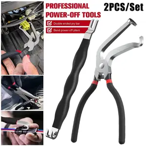2PCS Electrical Disconnect Pliers Set Automotive Connector Removal Tool 60° Angle & Straight Fuel Injector Sensor Clip Removal Tool