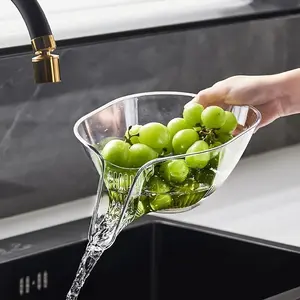 Kitchen Vegetable Washing Basket, Multifunctional Vegetable Washing Basin, Washing Fruit Drain Basket, Creative Self-contained Water Drain Basin for Restaurant, Utensils