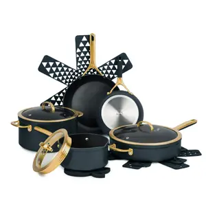 Thyme & Table Supreme 12-Piece Cookware Set Non-Stick - Atlantic Blue
