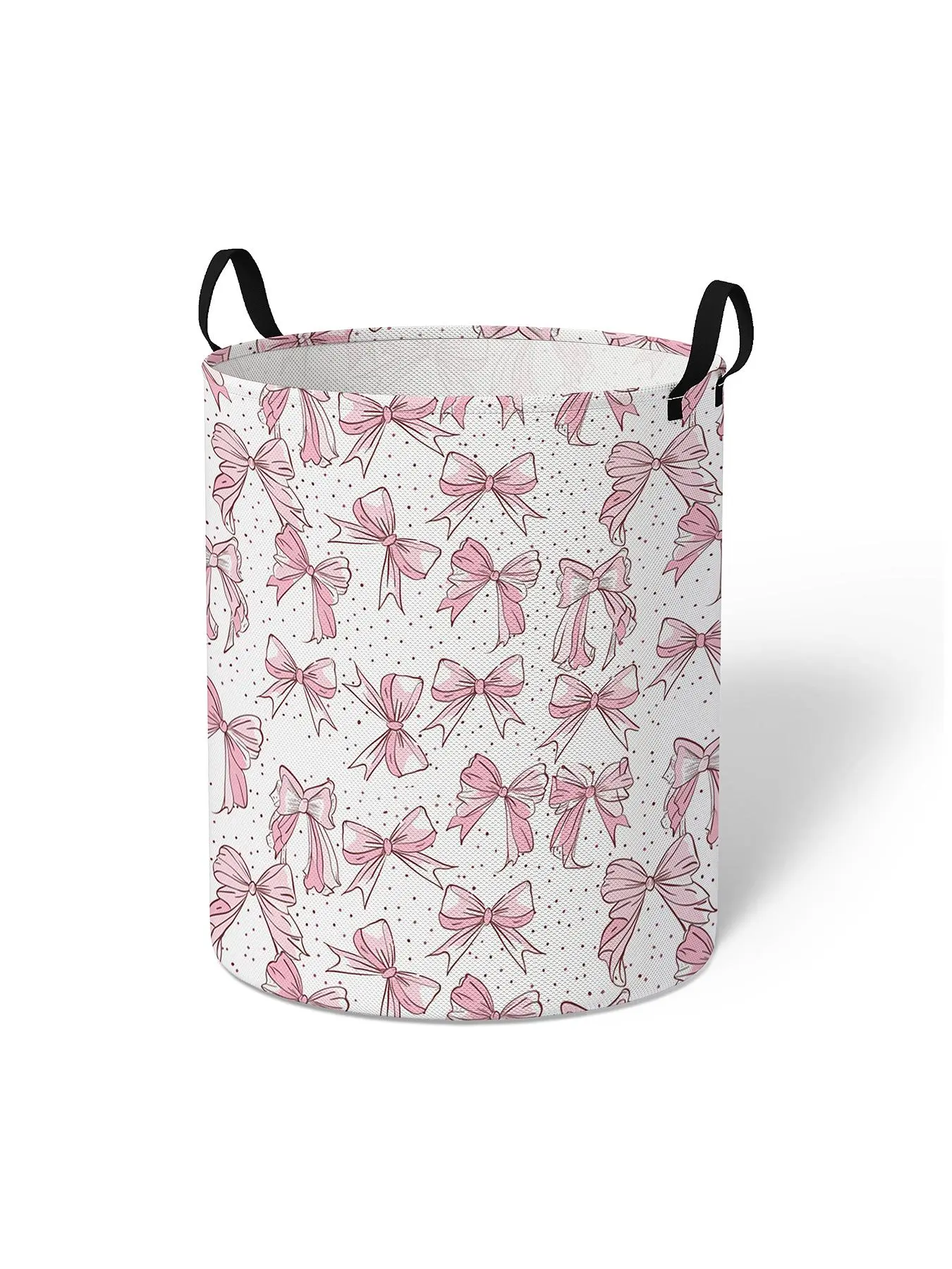 Bow Pattern Laundry Basket, Large Capacity Foldable Laundry Basket with Handle, Household Clothes Storage Basket for Home Bathroom, Laundry Basket Bag, Laundry Hamper, Laundry Bin, Foldable Washing Basket