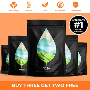 5x PiPi Tea Organic Tea Bags | Tea Leaves From Pu'er | Non GMO, Gluten Free, Naturally High Grown | Whole Loose-Leaf Tea Bags Beverage