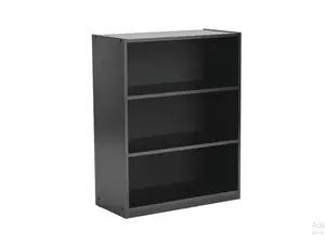 True Black Oak 3-Shelf Bookcase with Adjustable Shelves