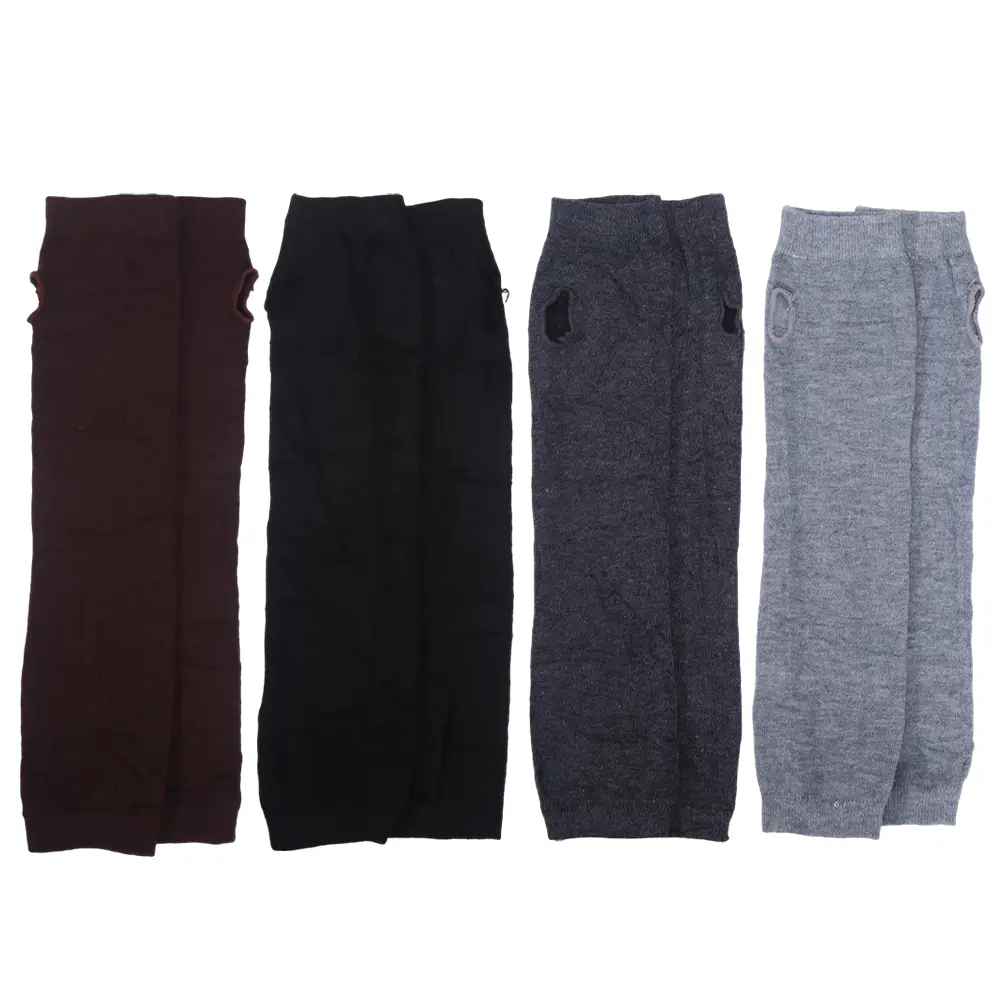 4 Pairs Punk Gothic Long Fingerless Gloves Knitted Arm Warmer Elbow Length Thumb Hole Gloves