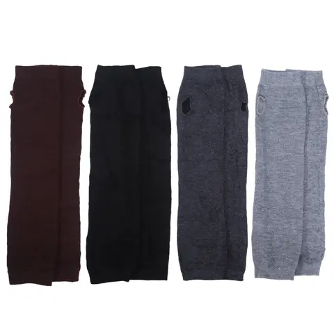 4 Pairs Punk Gothic Long Fingerless Gloves Knitted Arm Warmer Elbow Length Thumb Hole Gloves