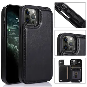 iPhone 16 Case with Card Holder, Back Flip Folio PU Leather Kickstand Card Slots Case, Double Magnetic Clasp Shockproof ,Military Grade Drop Protection,Best Gift,Case for iPhone,iPhone case