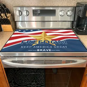 1PC heat insulation pad Patriotic Freedom Star Felt Heat Resistant Mat - Non-Slip Washable Dust-Proof Kitchen Decor Pad for Stove, Table, Washer, Fridge, Bathroom & Appliances