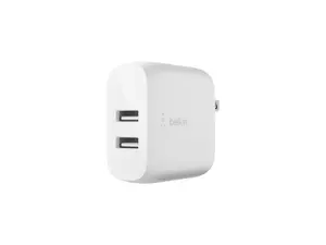 BELKIN BOOST CHARGE Dual USB-A Wall Charger 24W + USB-A to Micro-USB cable (WCE002DQ1MWH)