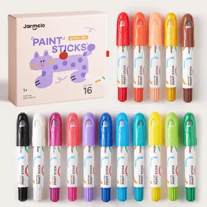 16 Colors Jumbo Tempera Paint Sticks for Kids Washable Quick Drying Non-Toxic Toddler Art Supplies for Paper Stone Wood Canvas Easter Gifts for Kids