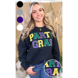 Party Gras Soft Chenille Graphic Sweatshirt