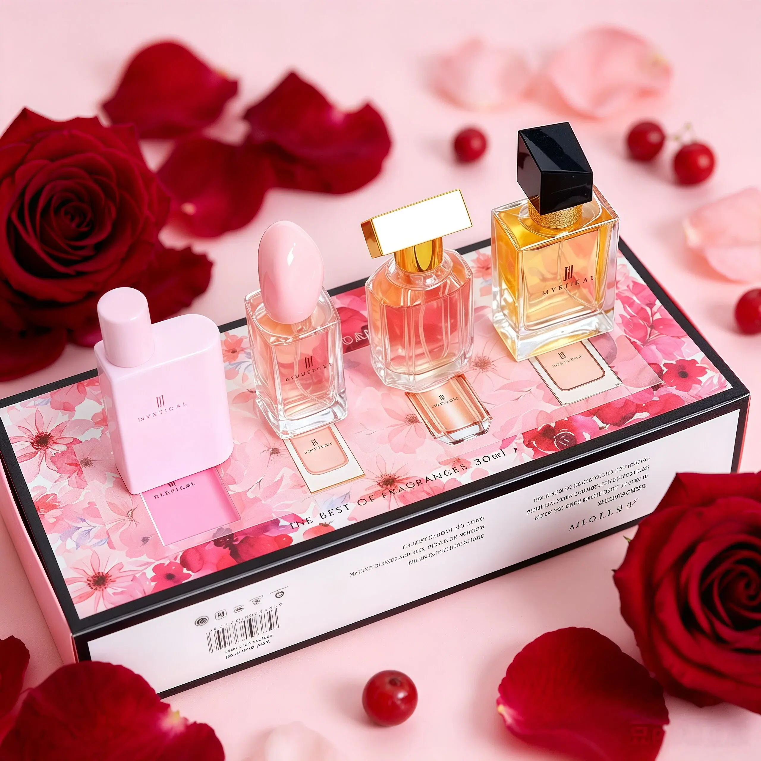 Women's 4-in-1 EDP Eau De Parfum Gift Set (30ml×4) - Woody Citrus Fragrance Sets with Floral Fruits, Lemon Peel Oil, Vanilla, Cute Pastel Portable Travel Mini Bottles, Long-Lasting, Ideal Daily Wear Birthday Gift for Ladies backtoschool