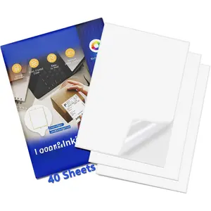 Shipping Label Address Mailing Stickers 8.5 x 11 40 Full Sheets Paper for Inkjet Printer Printable Printing Thank You Labeling to Write on Envelope Storage Bins File Folder Blank White Letter Size