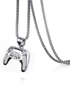 Elegant Gaming Controller Cuban Link Necklace, Essential Bling Stylish Accessory for Gamers, Stylish Stainless Steel Cuban Link Chain Pendant, Perfect Gift for Festive Occasions, Birthday Gift Jewelry