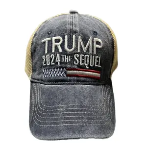 Hot Trump 2024 Make America Great Again Embroidered Mesh Cap