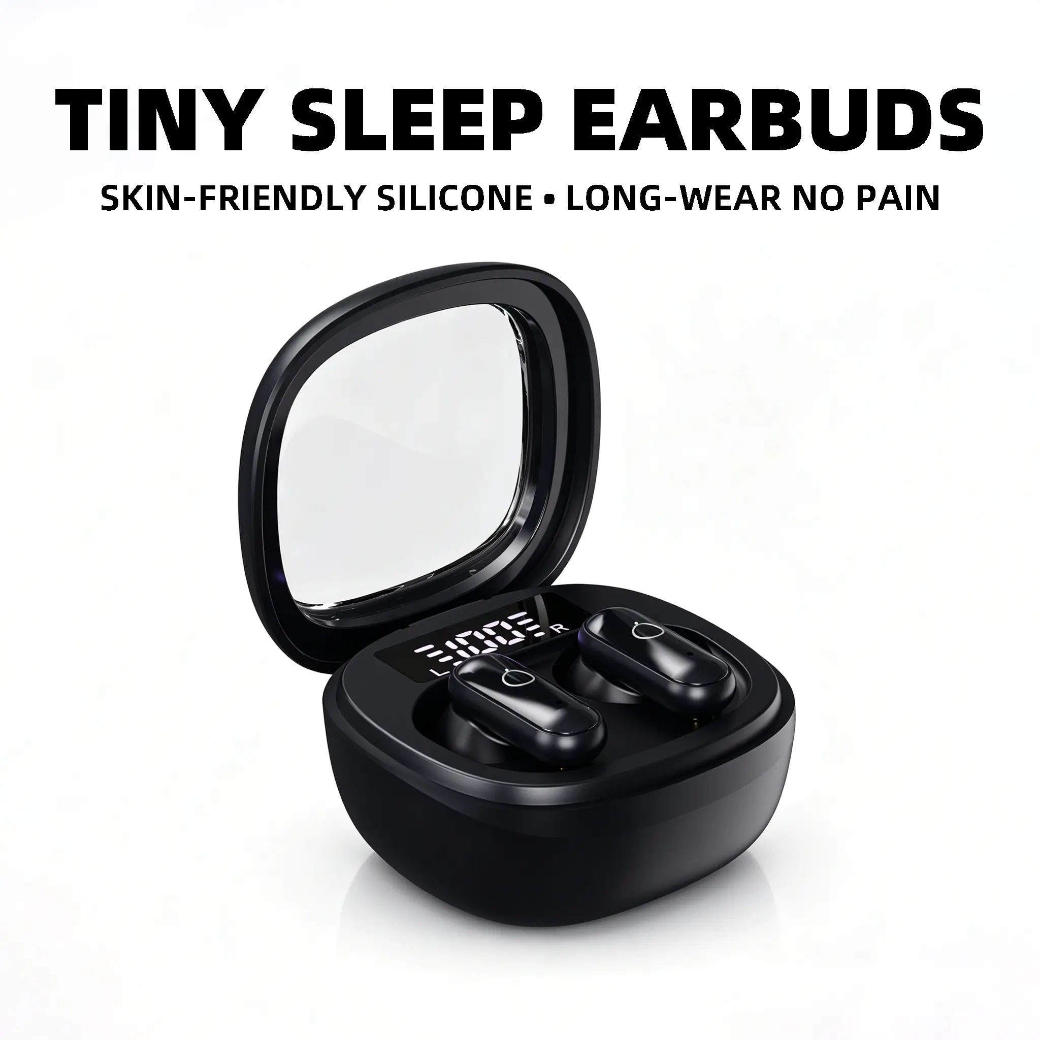 Mini Sleep Earbuds - Ergonomic Skin-Friendly Design, Pain-Free Long-Time Wearing, No Ear Pressure for Side Sleepers, Ambient Noise Blocking for Restful All-Night Comfort