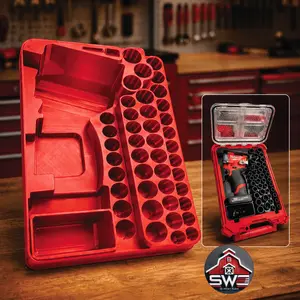 Insert Organizer Compatible with Milwaukee Packout 48-22-8435 for M12 Stubby 3/8 Impact Wrench and 43PC Socket Set