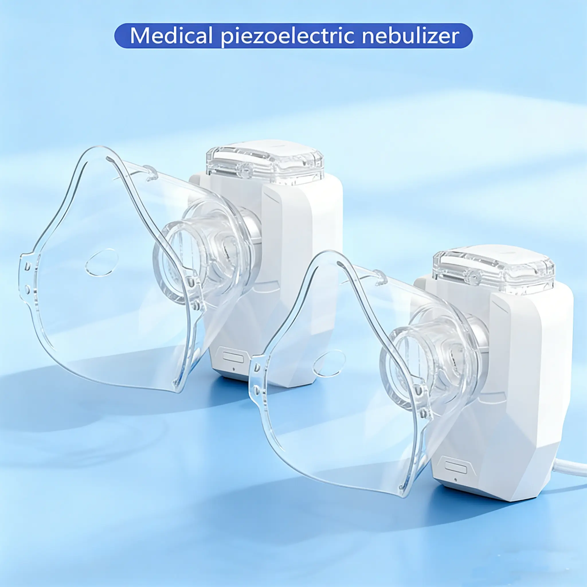 2PCS Portable Ultrasonic Nebulizer Machine, Rechargeable Mesh Nebulizer with Adult & Child Masks, Mouthpiece, Compact USB-Enabled for Home, Travel, Portable Nebulizer Machine