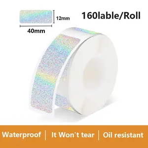 Thermal Label Roll Paper Compatible with Phomemo Printers, 12x40mm Multicolor Laser Labels, Thermal Printing Labels, Direct Thermal Labels, Non-Waterproof for Various Models