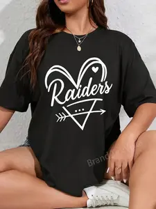 100% Cotton Unisex Retro Raiders Heart Graphic Gift for Men Women Kid Boy Girl T-Shirt