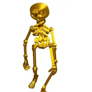 3D-Printed Articulated Skeleton - Halloween Decor - Gold/Black/White - Prop, Ornaments