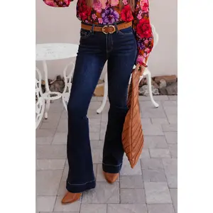 Kancan Deep River Slim Flare Jeans