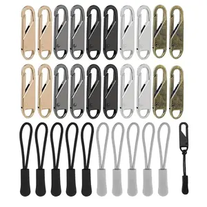 Zipper Slider Repair Kit, 20pcs Detachable Zipper Pull with 10pcs Extension Cord, 2024 Fall Essentials Sewing Accessoriesfor Clothes Jackets Bags Backpack Luggage, Men’s Dorm Accessories