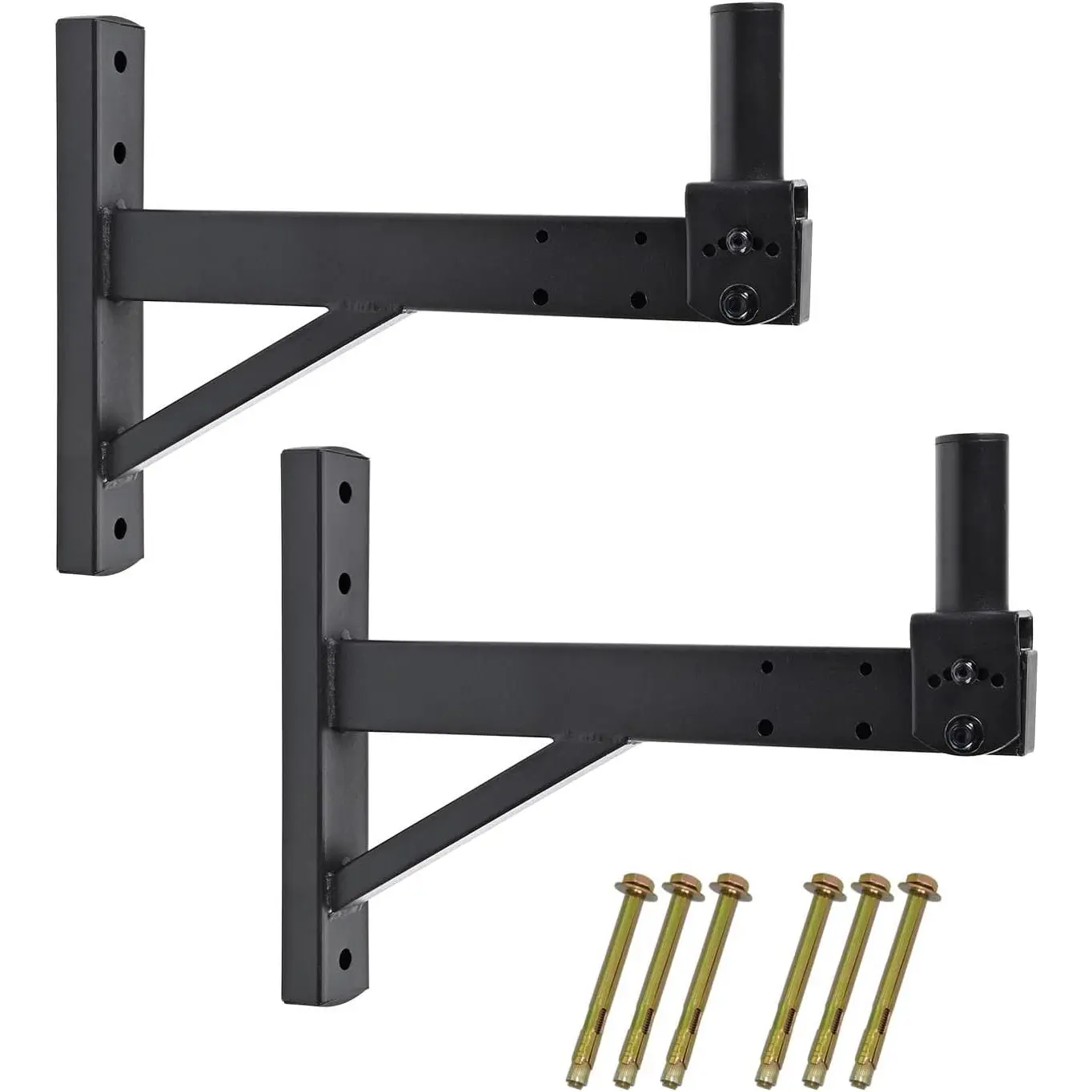 Speaker Wall Mount,Wall Speaker Mount Bracket Design for Professional Audio,Tilt,Hold up to 100lbs,HD-319 (2 Packs Black)