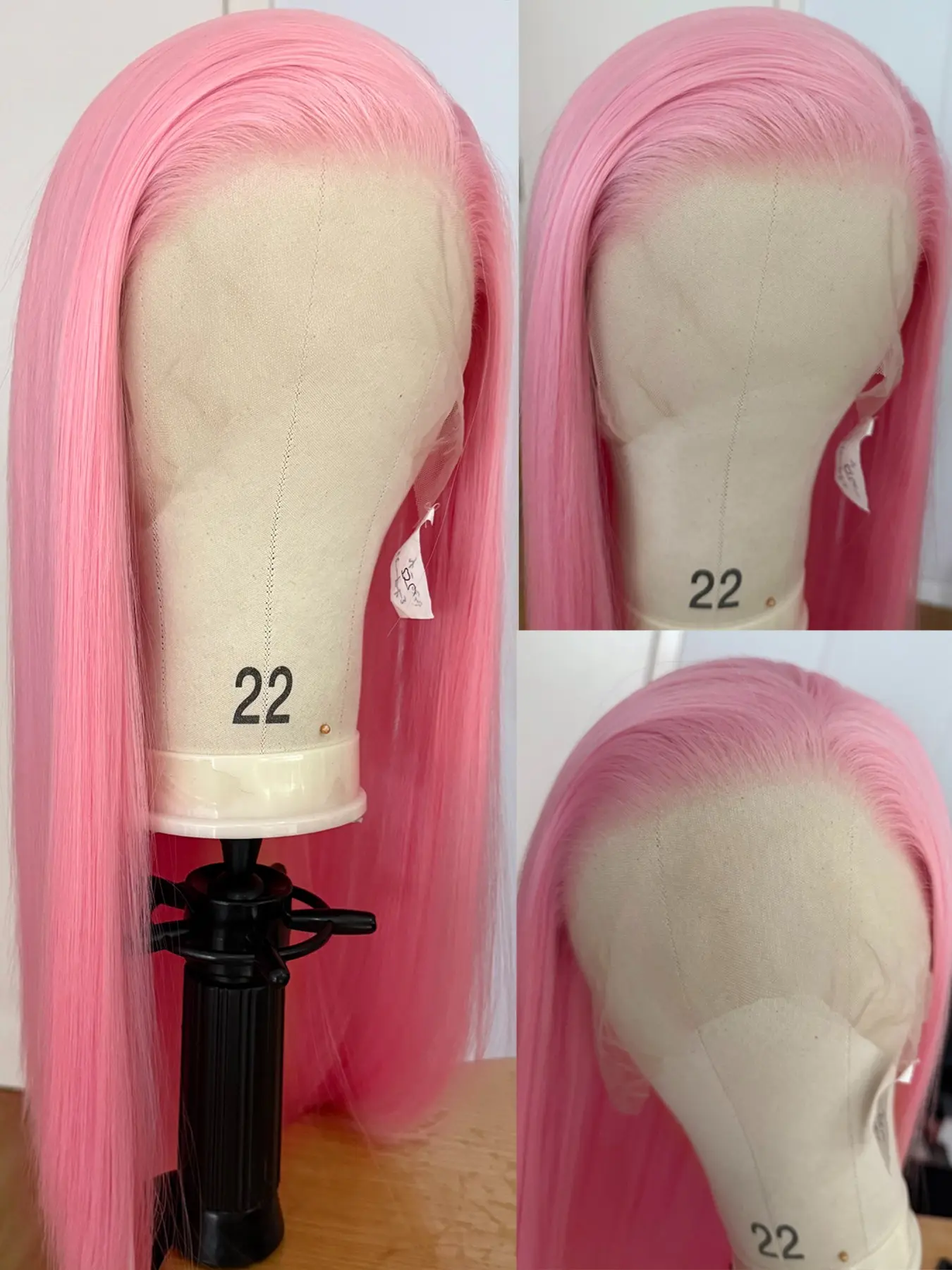26Inch Pink Wig,Long Silky Straight Synthetic Soft Wigs 13x4 Lace Front Wig for Women, Transparent Lace Natural Hairline Free Part, Heat-Resistant Synthetic Fiber, Daily Wear Cosplay Party Wig