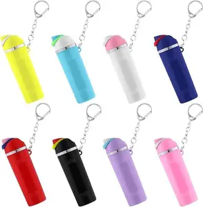 Pack of 8 Mini Tumbler Keychain for Water Bottle, Mini Cup Keychain Chapstick Holder for Women Girls Perfect for Storing Coins, Jewelry, Pills or Lip Balm
