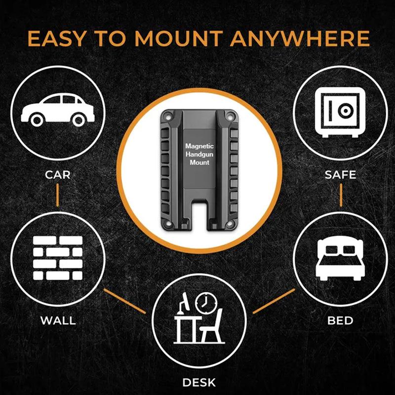 Gun Magnet Bracket Quick Draw Gun Magnetic Pistol Holster Hidden Car Applicable to multiple scenarios Adjustable Gun Magnet Bracket Quick Draw Gun Magnetic Pistol Holster Hidden Car Applicable to multiple scenarios Adjustable