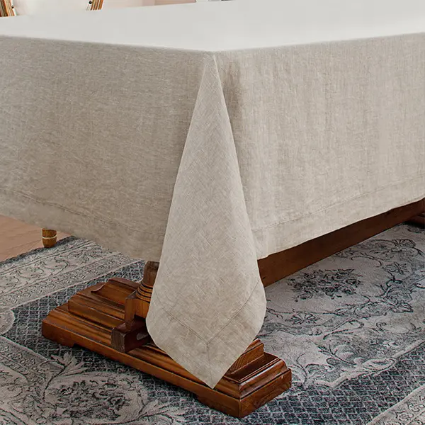 Linen World Linen Tablecloth,100% French Linen Natural Tablecloth 55" x 55" Inch,Washable Square Tablecloth for Dining,Outdoor,Weddings and Restaurants,Decorative Thanksgiving Christmas