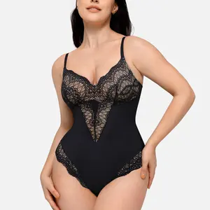 FeelinGirl Valentine's Day Sexy Low-back Ultra-versatile Lace Bodysuit Tops Comfort Womenswear Sleeveless Nylon Valentine's Day Gift