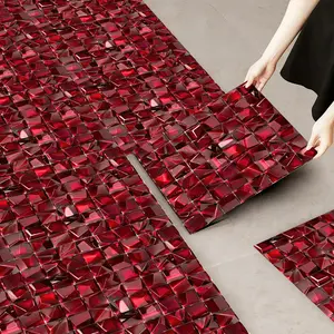 10 pieces of self-adhesive PVC floor stickers, thickened wear-resistant waterproof leather floor stickers, suitable for bedroom, kitchen, living room, balcony, bathroom and other floor decoration a, Decorative Floor Sticker, Tiles Sticker