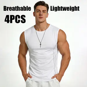 Men's sleeveless fitness vest, breathable high-performance sportswear, suitable for bodybuilding training, summer exercise, and fitness enthusiasts' sportswear