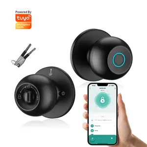 Fingerprint Smart Door Knob 3 in 1 Keyless Entry Lock with App Control Local Data Storage for Bedroom Door Apartment Garage Home Office Gift for Room Wifi Door Lock