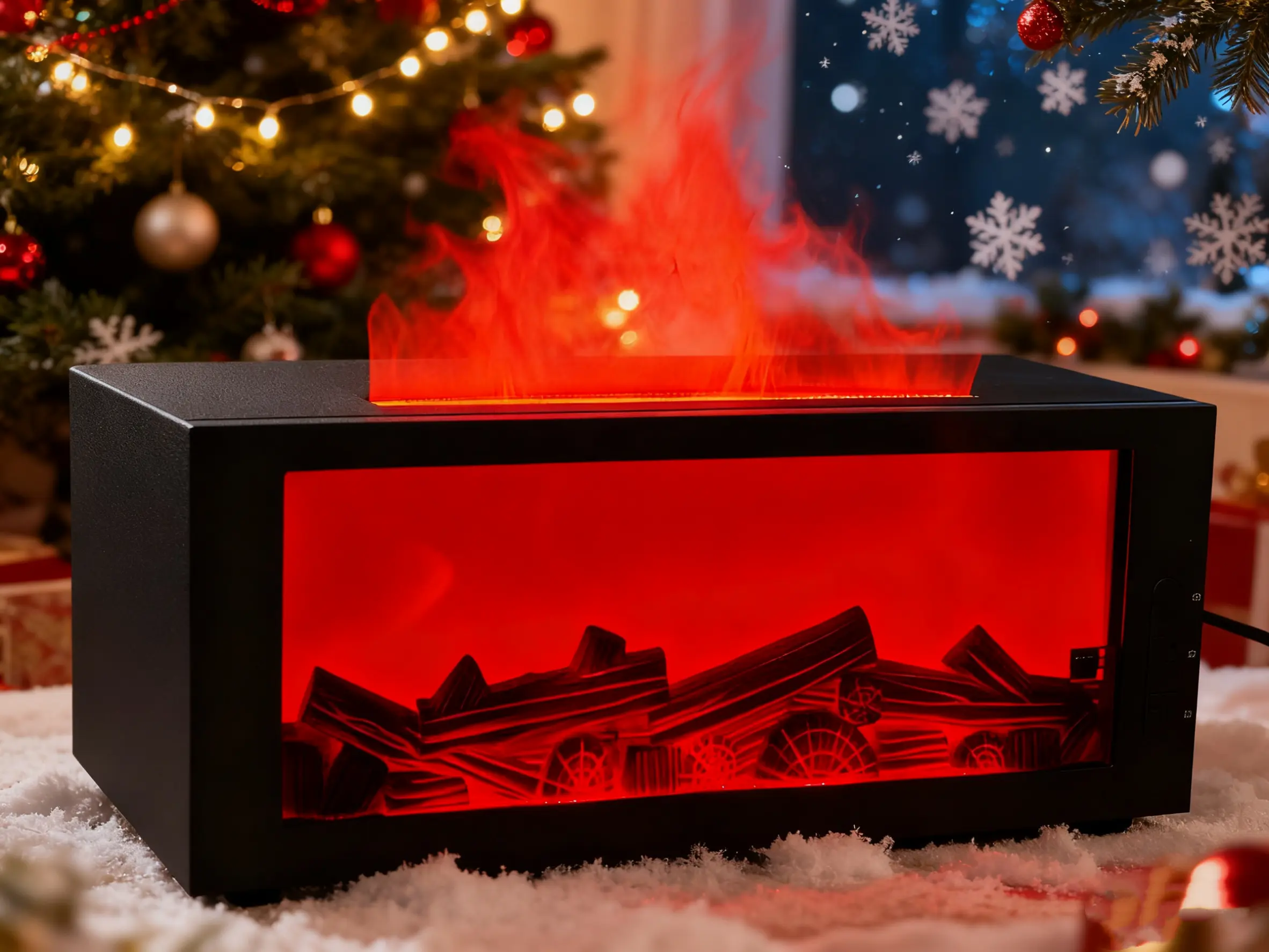 Flame Aroma USB-Powered Noiseless Humidifier - Fire Visual Ambiance Night Light, Essential Oil Diffuser, Room Decor, Cockroach Bait Packets, Slim Trash Can with Odor Filter, Natural Aromatherapy (Father's Day Gift), Usb Powered Humidifier