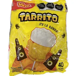 Tarrito Vero paleta de caramelo acidulado y efervescente sabor frutas/ Vero lollipop of acidulated and effervescent fruit-flavored 40 count