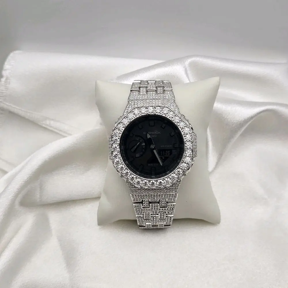 Sterling Silver 925 Moissanite Enhanced Watch
