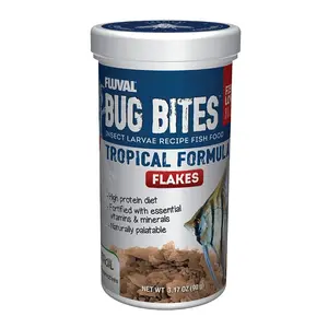 Fluval Bug Bites Tropical Fish Food, Flakes for Small to Medium Sized Fish, 3.17