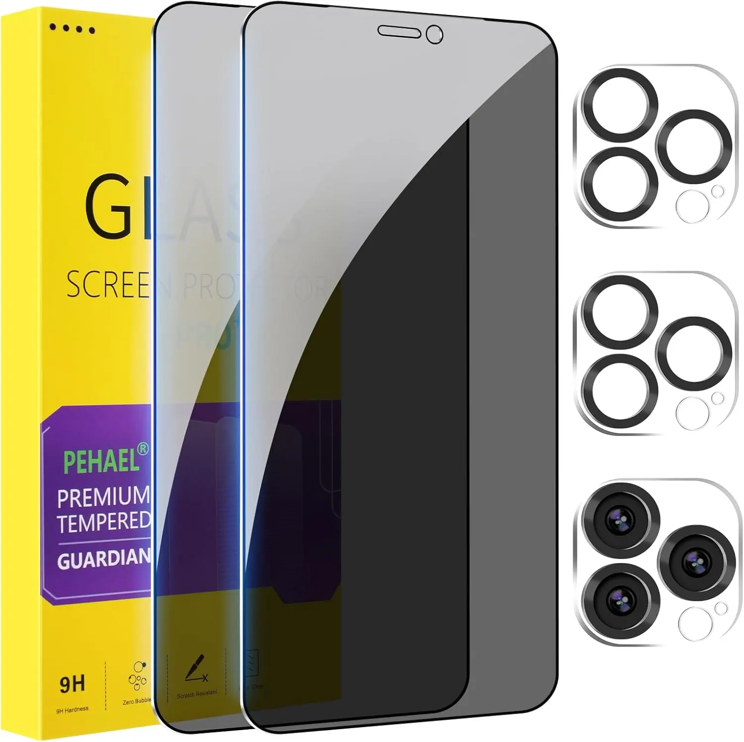 Protective Casing ProtectionPEHAEL 2+2 Pack for iPhone 12 Pro Max Privacy Screen Protector with Camera Lens Protector Full Coverage Anti-Spy Tempered Glass Film 9H Hardness Bubble Free [6.7 inch]