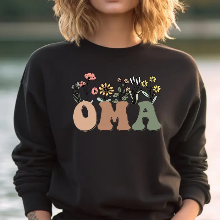 Oma Sweatshirt, Oma Wildflowers Sweatshirt, Oma Sweater, Oma Crewneck, Gift For Oma, Mothers Day Gift For Oma, Grandma Sweater, Oma Gifts Comfortable Womenswear