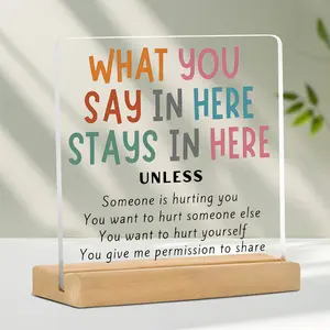 Therapist Office Decor, Mental Health Gift for Counselor, Cute Humorous Acrylic Desk Decoration for Therapy Rooms, Thoughtful Psychology Friendship Gift, Signage, Novelty Desk Decor