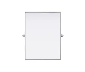 212 MAIN Rectangle Pivot-Adjust Bathroom Mirror, MR6H2736SIL, 27x36 in., Modern Silver Iron Decor Metal Mirror, Hanging for Damp Areas, Damp Area