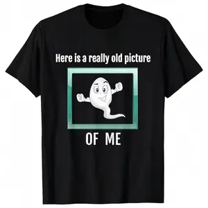Funny Sperm Graphic Tee | ‘Very Old Picture of Me’ Casual T-Shirt | Trendy Unisex Streetwear Tropical