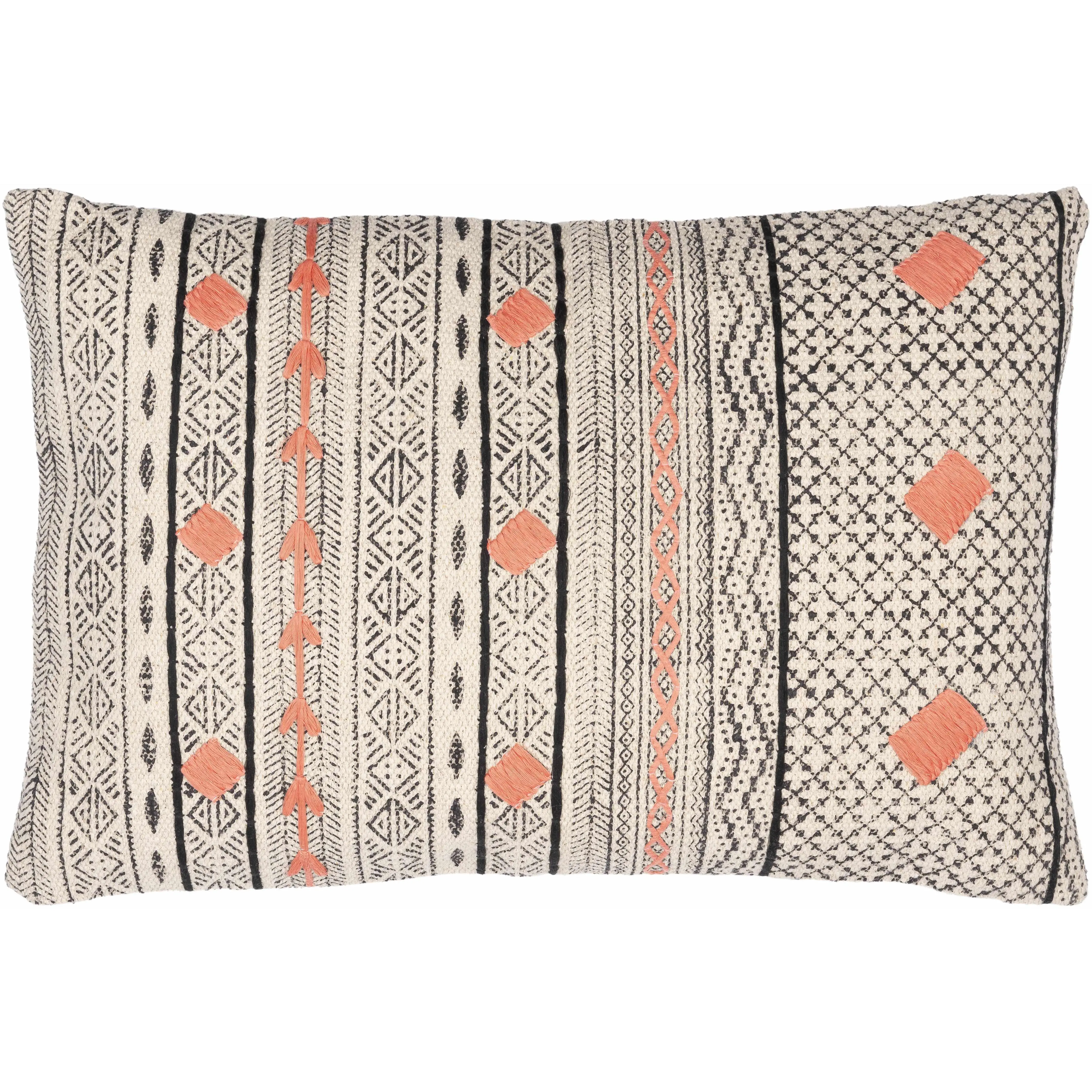 Moosic Beige Geometric Print Lumbar Cushion - Clearance Household Textiles Soft Furnishing Accessory for Room Decor, House Decor, No Extra Frills