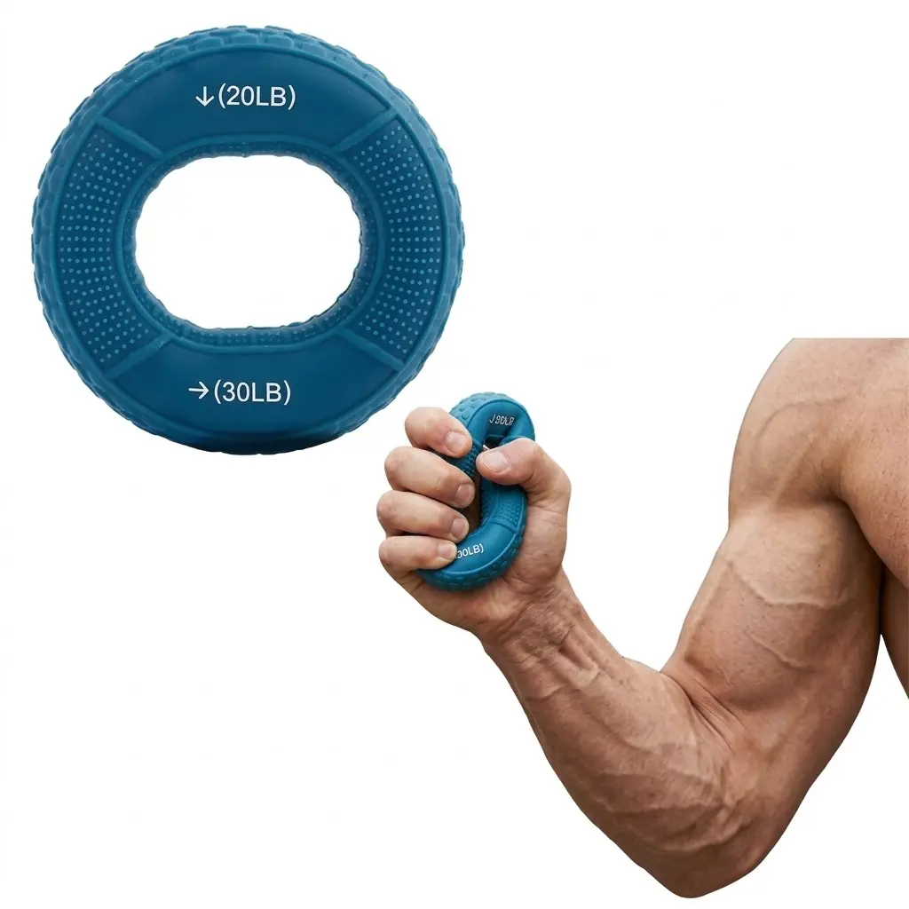 Silicone Hand Grip Exerciser Ring for Men and Women, Adjustable Forearm Trainer for Arthritis Relief and Muscle Training, Portable Fitness Equipment Accessories, Grip Strengthener