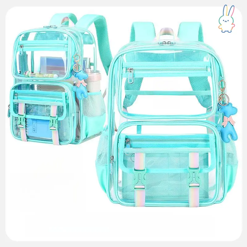 ERT-Clear Backpack, Heavy Duty Transparent Bookbag Girls Women, Stadium Approved See Through Backpack with Lunch Box
