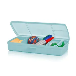 Lunch N Things Container - Reusable 4-Compartment Hard Shell Storage Box for Snacks & School Supplies - Eco-Friendly & BPA-Free