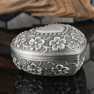 Vintage Heart-Shaped Jewelry Box, Portable Necklace Earring Ring Storage, Perfect Creative Gift for Loved Ones